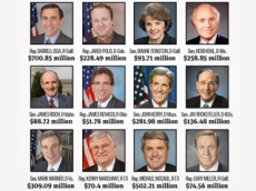 It's just not fair: only one of the Senate millionaires pictured here is a woman
