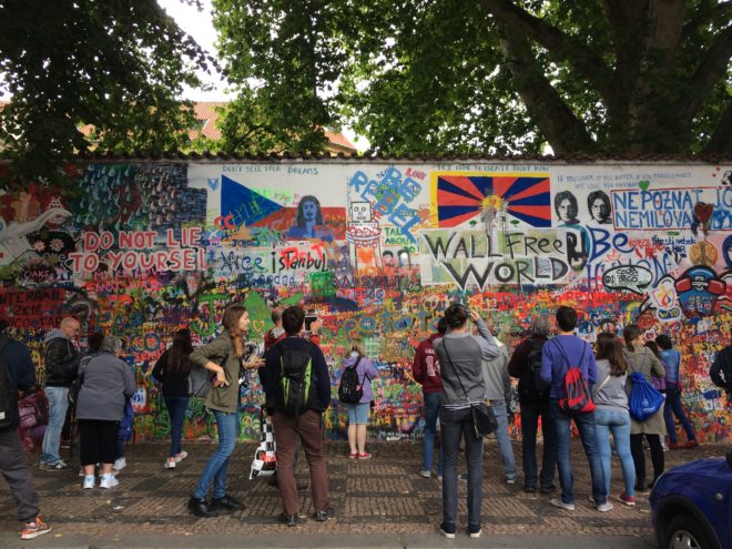 John Lennon Freedom Wall in Prague, Czech Republic