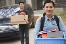 35986125 - student portrait in front of dormitory at college